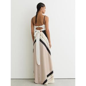 REISS Myra Scarf-Print Tie-Back Maxi Dress